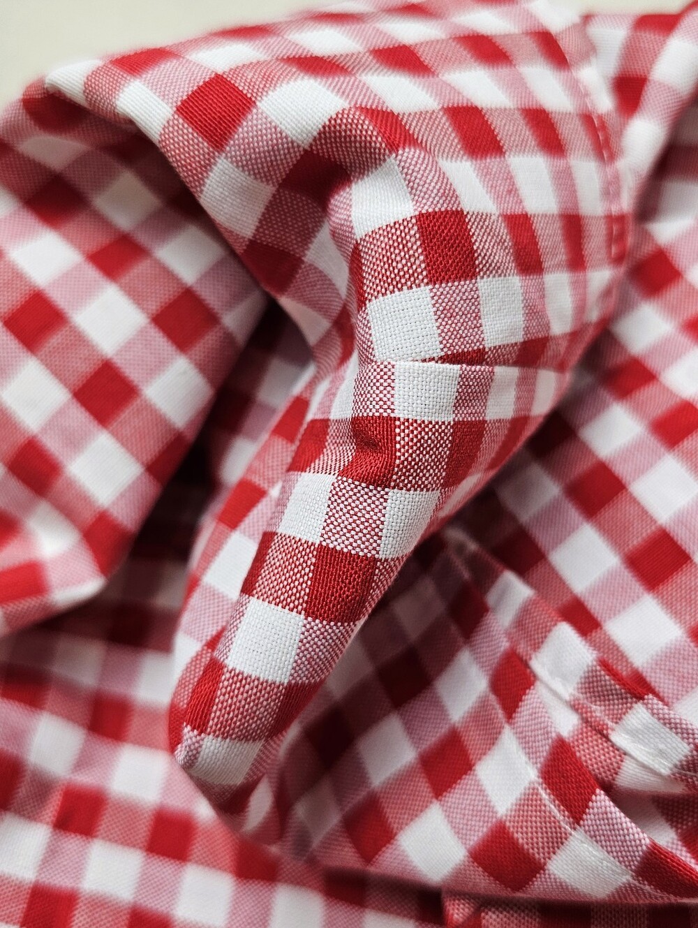 New Gingham Lace Up Back A Line Midi Dress PLUS Red White - Picture 12 of 14